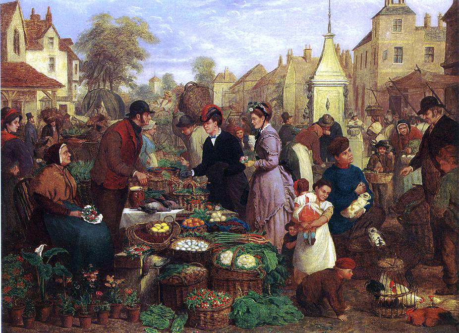 Henry Charles Bryant Market Day - Canvas Print
