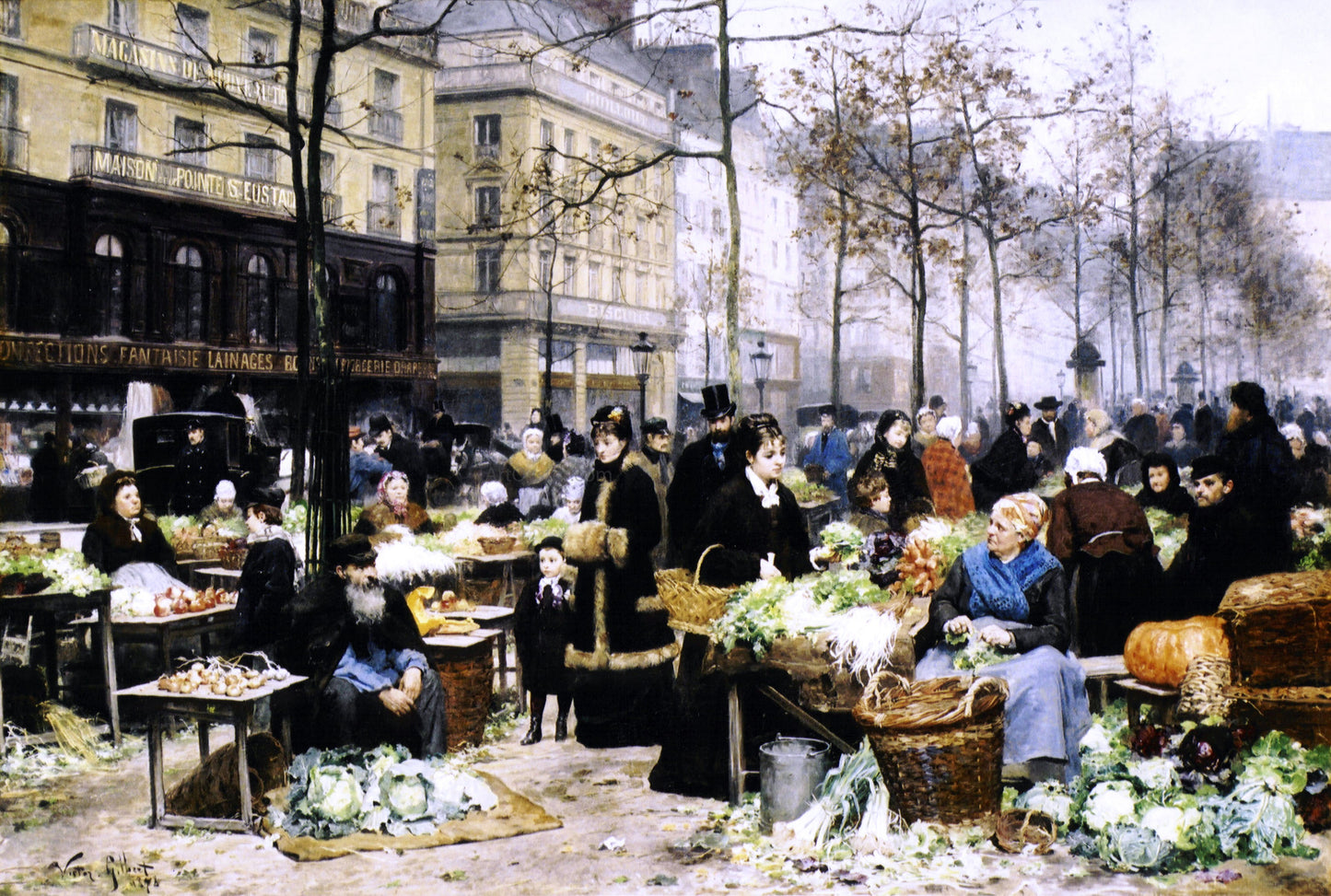 Victor Gabriel Gilbert Market Day - Canvas Print
