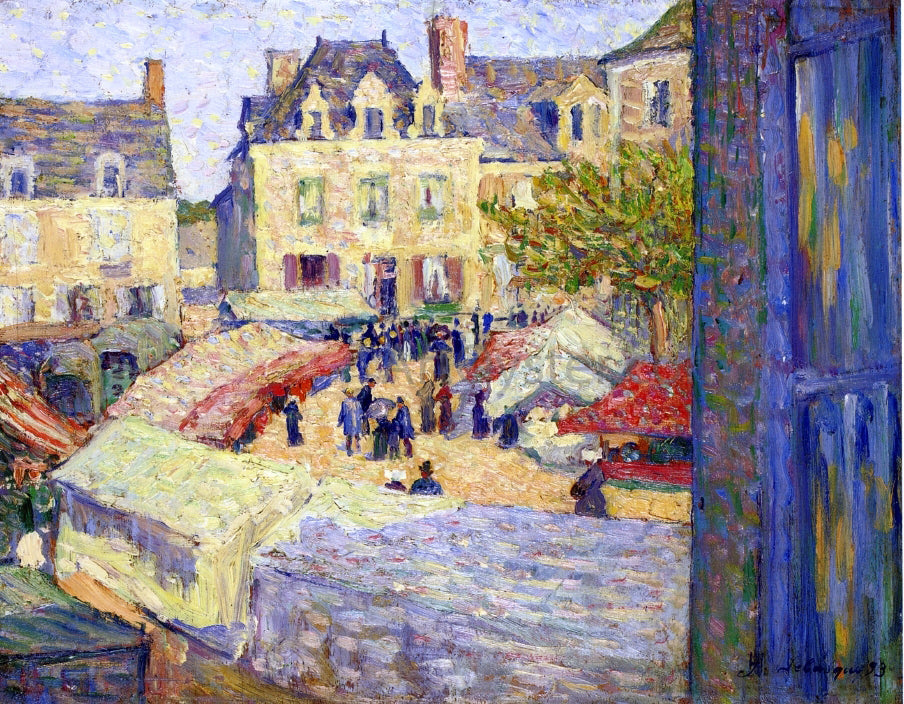 Henri Lebasque Market Place - Canvas Print