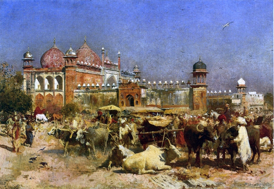 Edwin Lord Weeks Market Place, Agra - Canvas Print