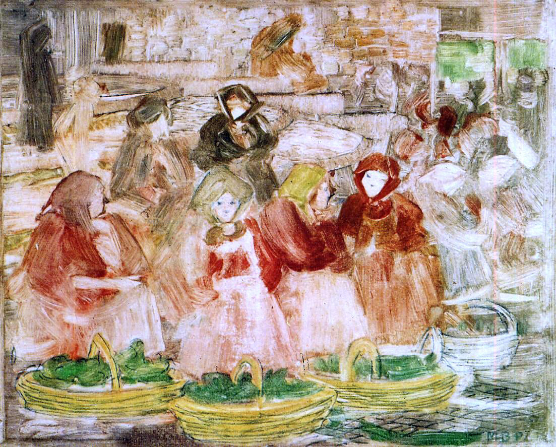 Maurice Prendergast Market Scene - Canvas Print