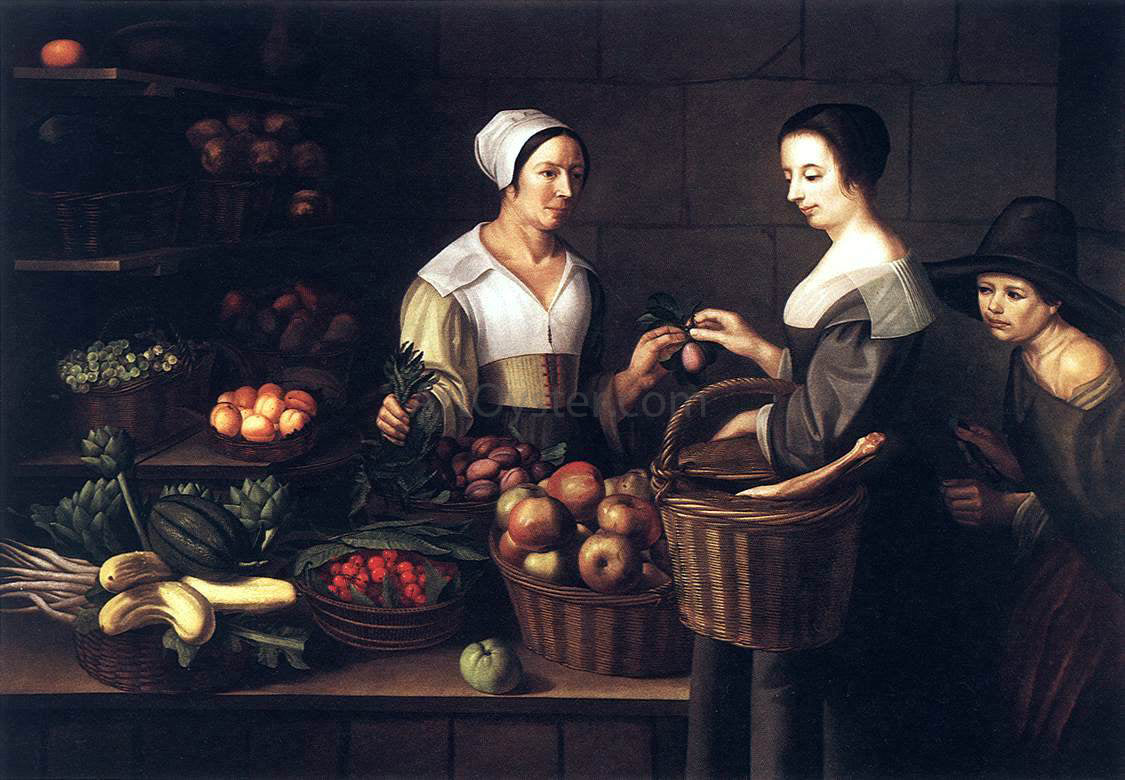 Louise Moillon Market Scene with a Pick-pocket - Canvas Print