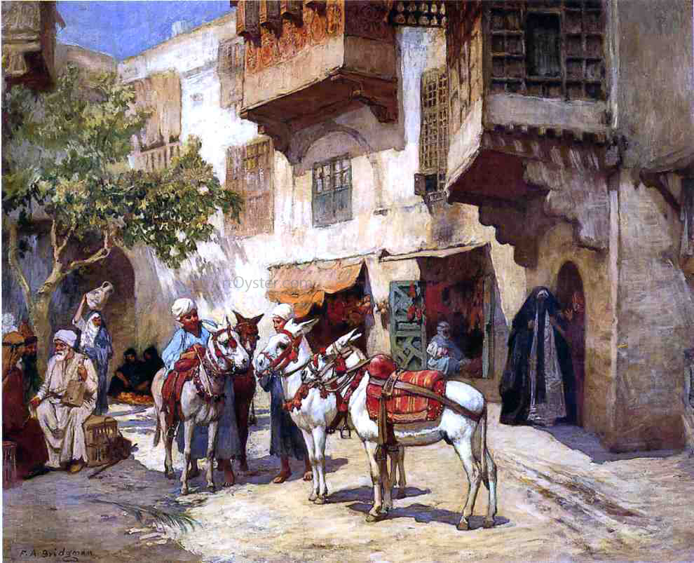 Frederick Arthur Bridgeman Marketplace in North Africa - Canvas Print