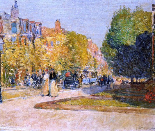 Frederick Childe Hassam Marlborough Street, Boston - Canvas Print