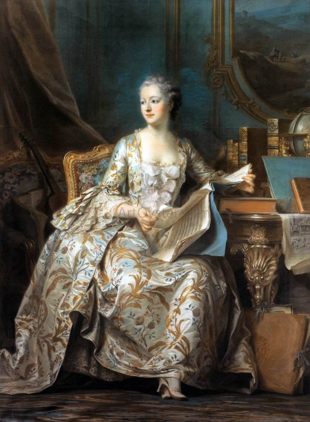 Maurice Quentin De La Tour Marquise de Pompadour - Canvas Print