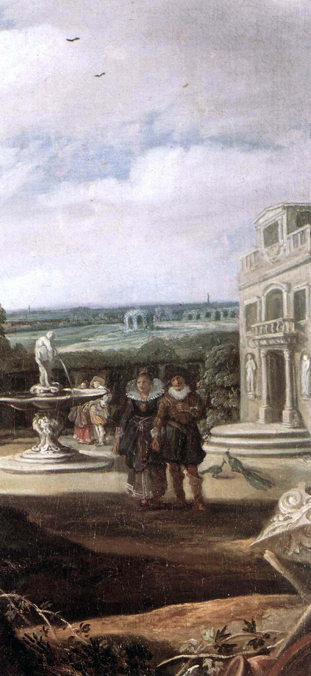 Frans Hals Married Couple in a Garden (detail) - Canvas Print