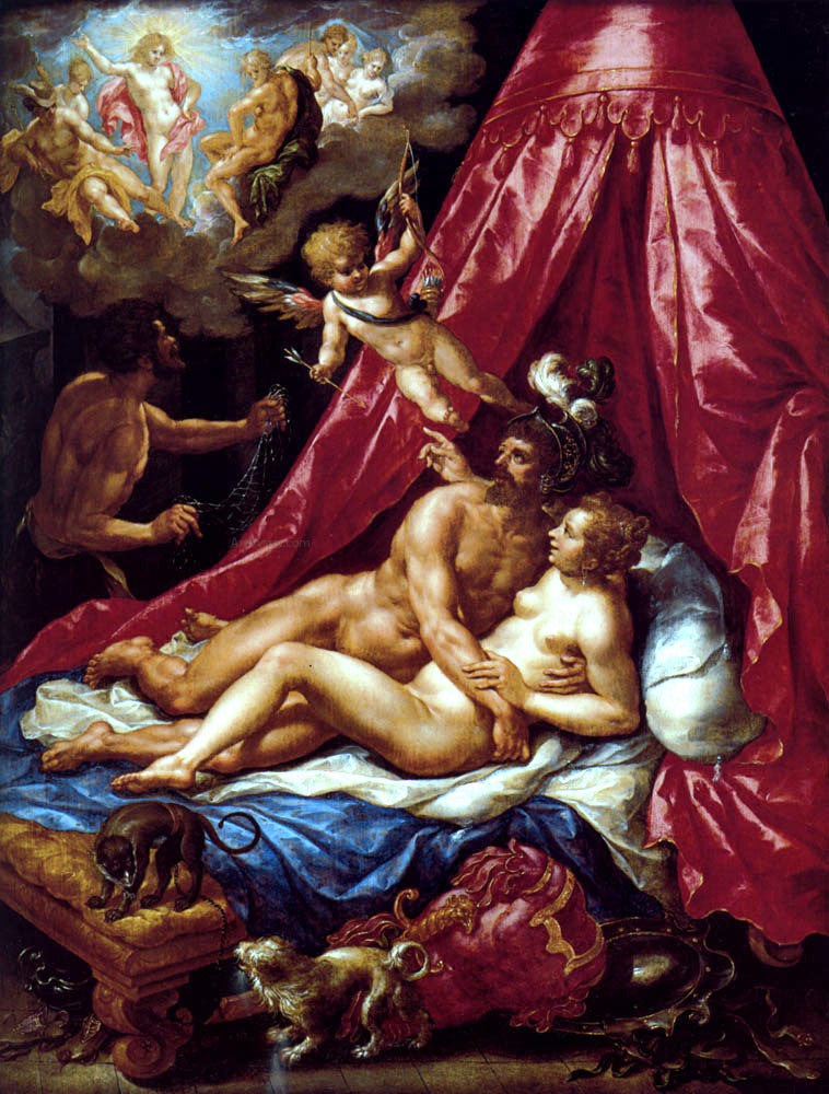 Hendrick De Clerck Mars and Venus Surprised by Apollo - Canvas Print