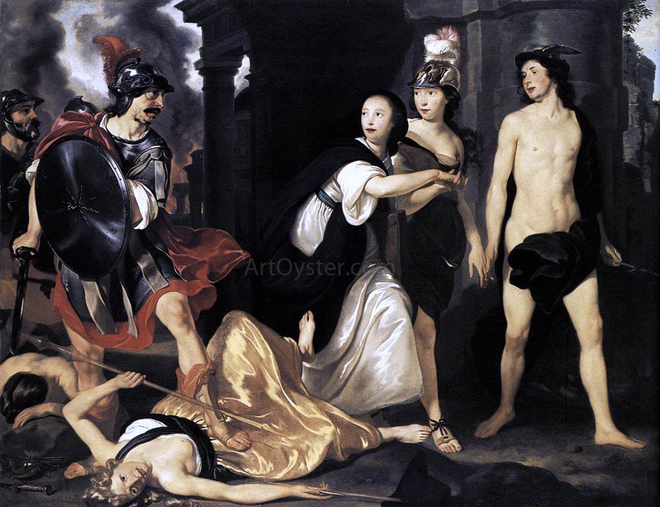 Abraham Van den Tempel Mars Banishes 'Nering' - Canvas Print