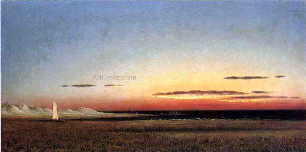Martin Johnson Heade Marsh Scene at Dusk - Canvas Print
