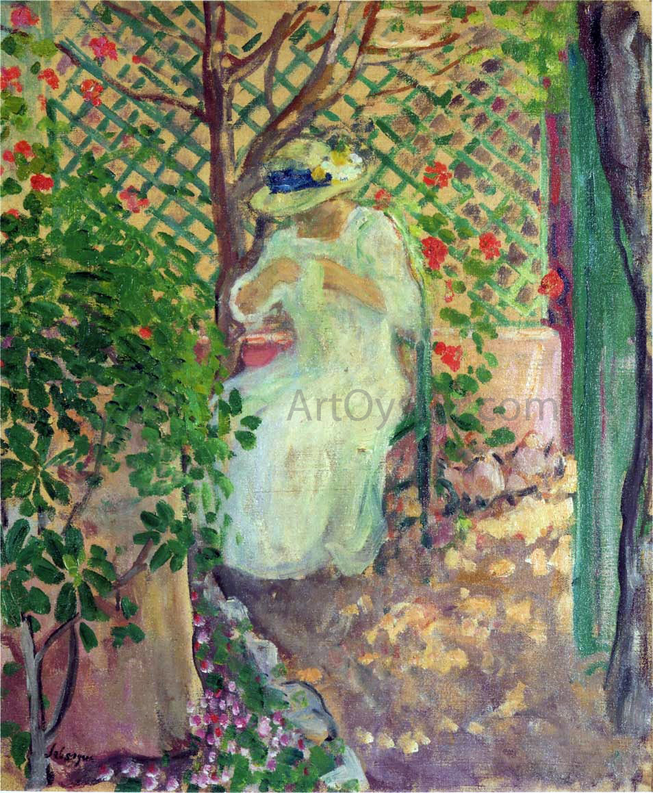 Henri Lebasque Marthe Lebasque in the Garden - Canvas Print