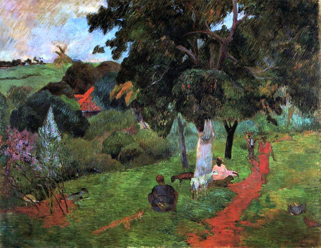 Paul Gauguin Martinique Landscape (also known as Comings and Goings) - Canvas Print
