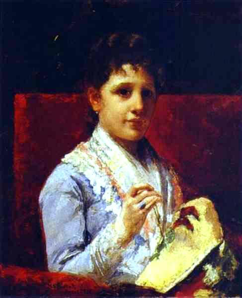 Mary Cassatt Mary Ellison Embroidering - Canvas Print