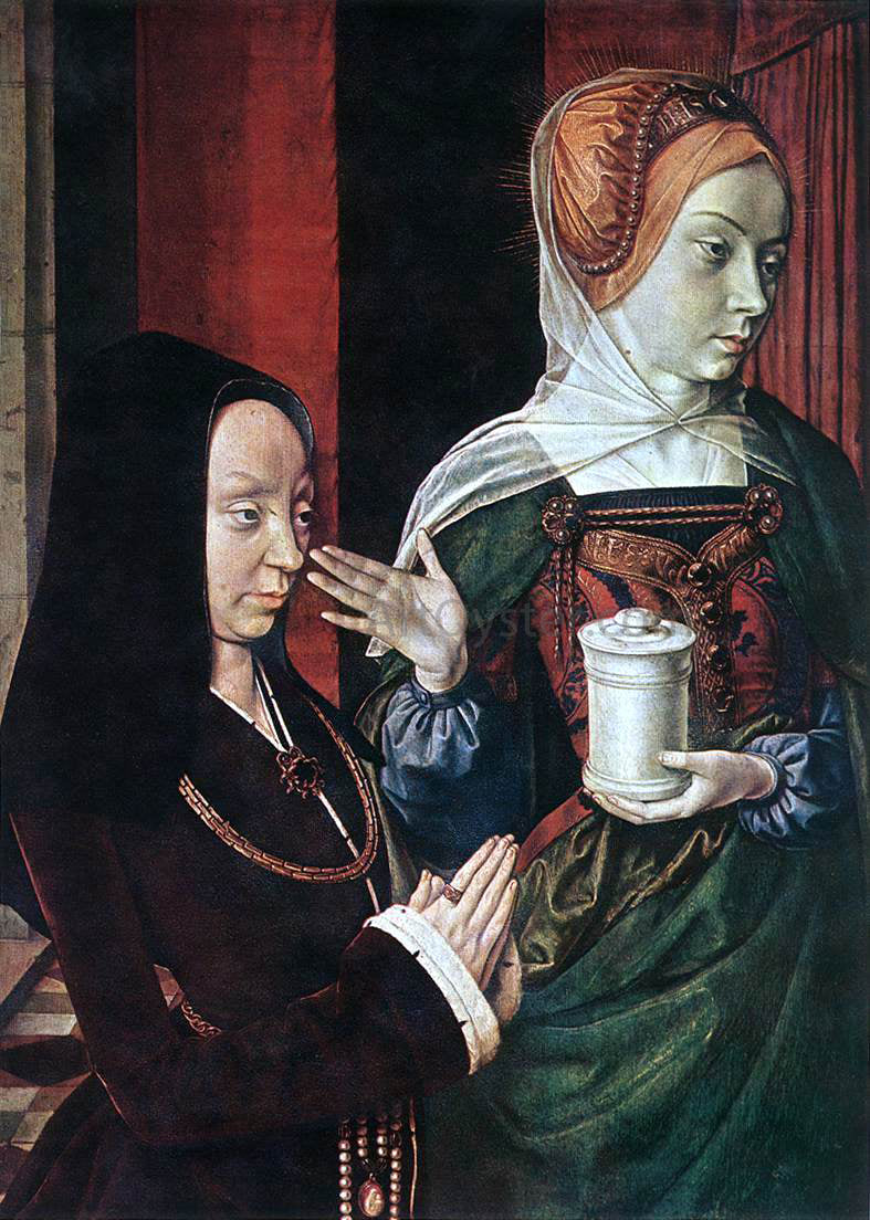 Master of Moulins Mary Magdalen and a Donator - Canvas Print
