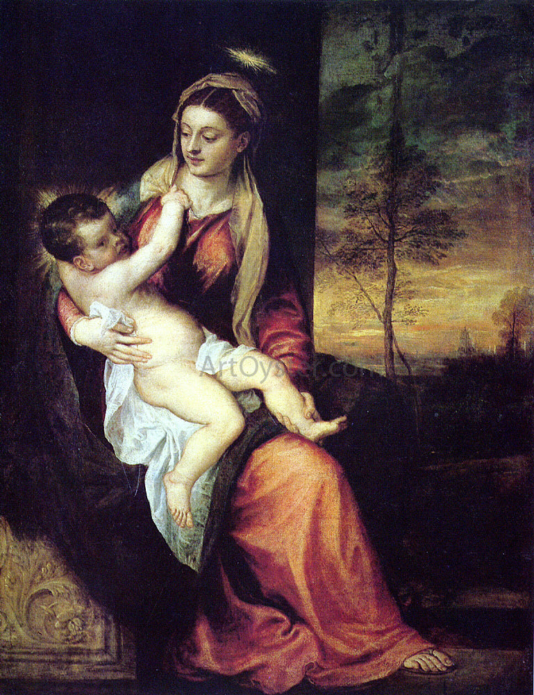 Titian Mary with the Christ Child - Canvas Print