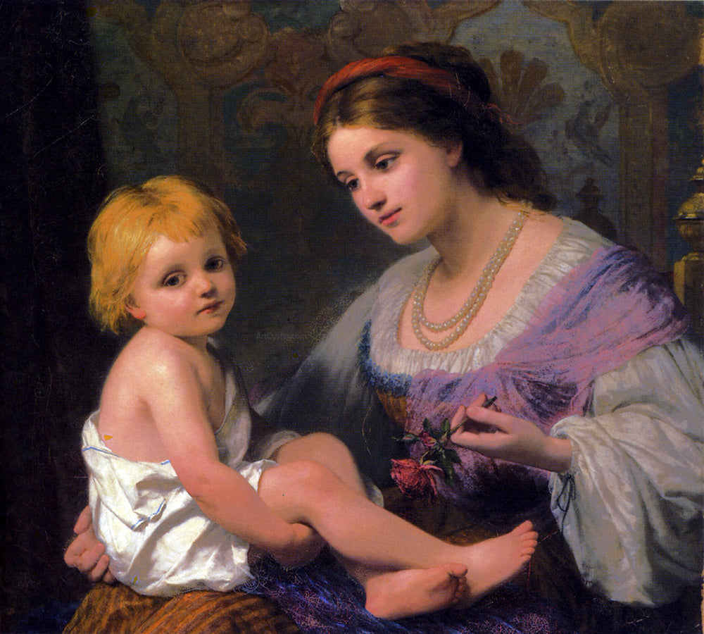 Thomas Webster Maternal Affection - Canvas Print