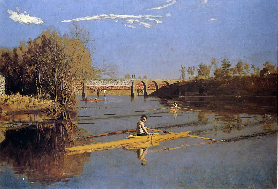 Thomas Eakins Max Schmitt in a Single Scull - Canvas Print