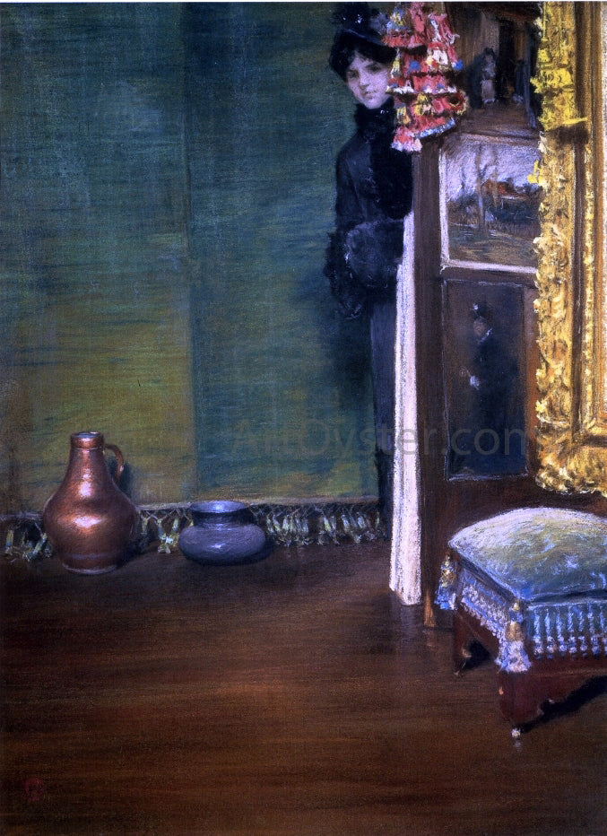 William Merritt Chase May I Come In? - Canvas Print