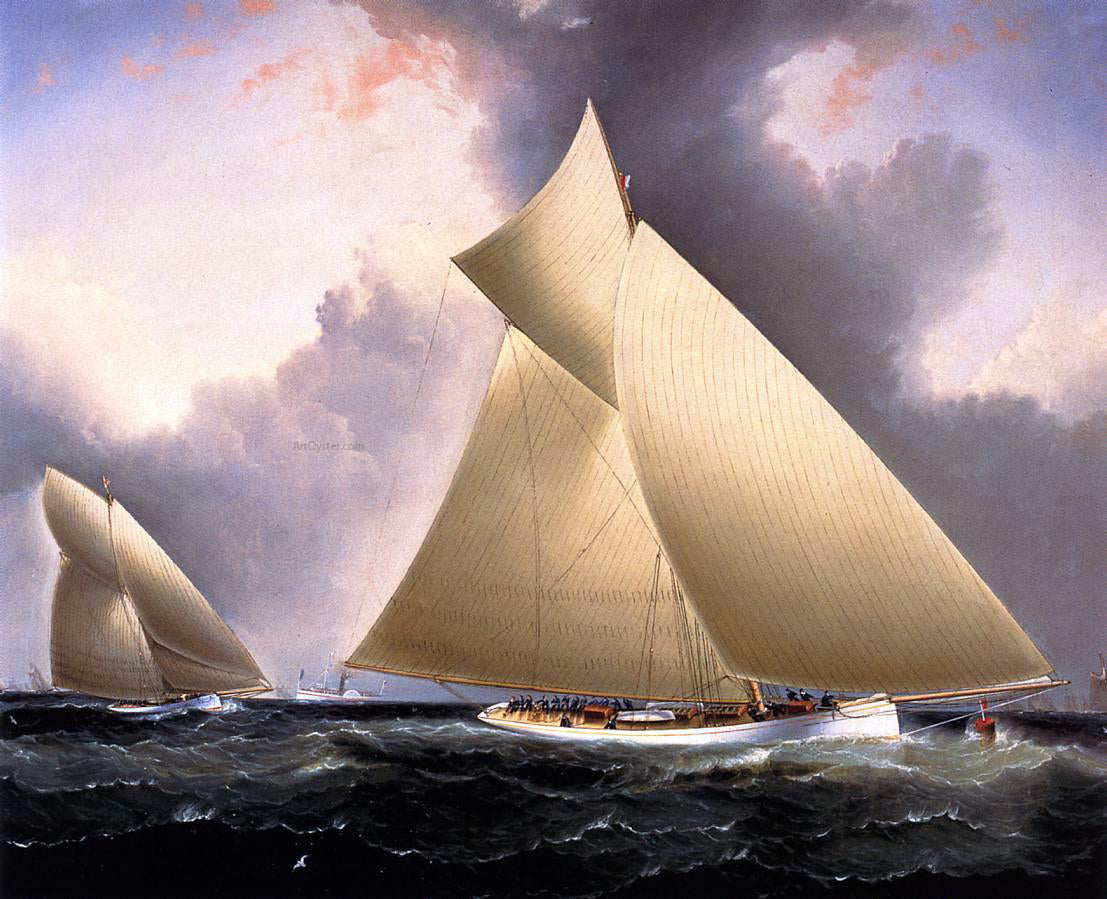 James E Buttersworth Mayflower Leading Galatea, America's Cup 1886 - Canvas Print