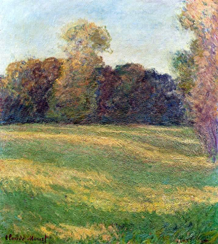 Claude Oscar Monet Meadow in the Sun, at Giverny - Canvas Print