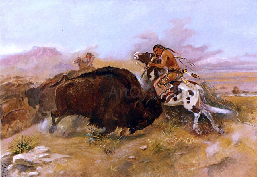 Charles Marion Russell Meat for the Tribe - Canvas Print