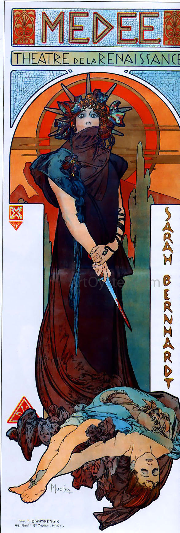 Alphonse Maria Mucha Medee - Canvas Print