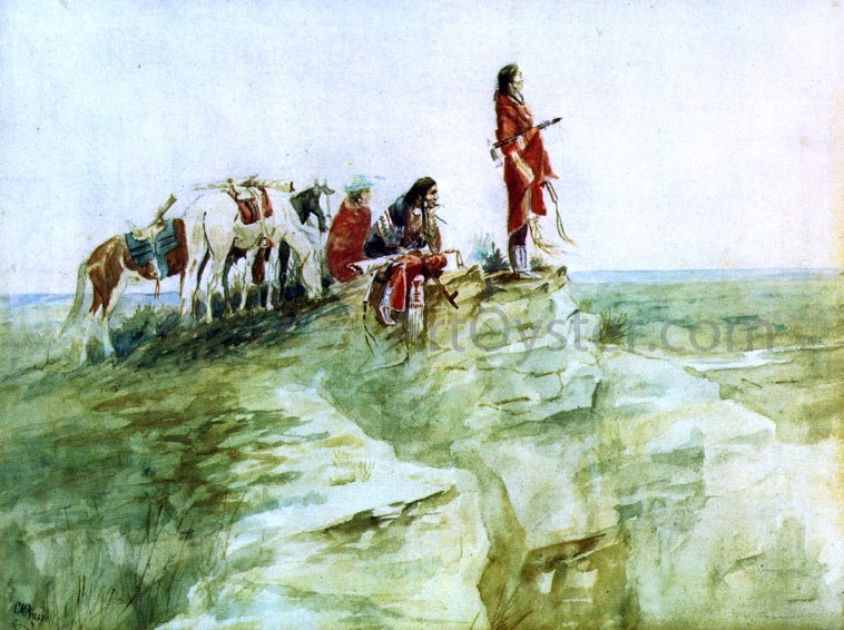 Charles Marion Russell Medicine Rock - Canvas Print