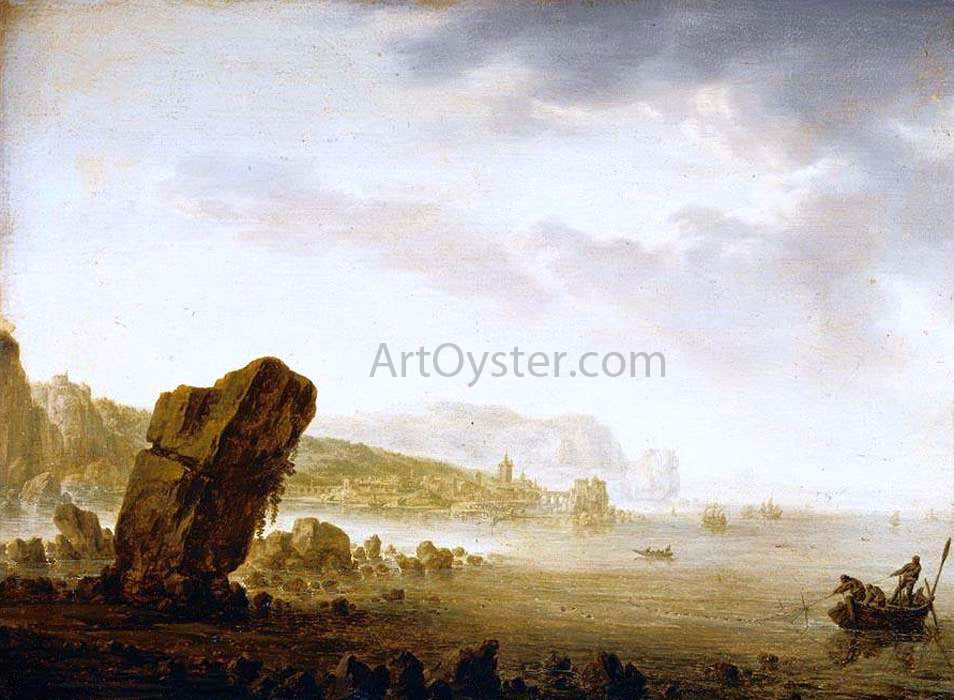 Herman Saftleven Mediterranean Coastal Scene - Canvas Print