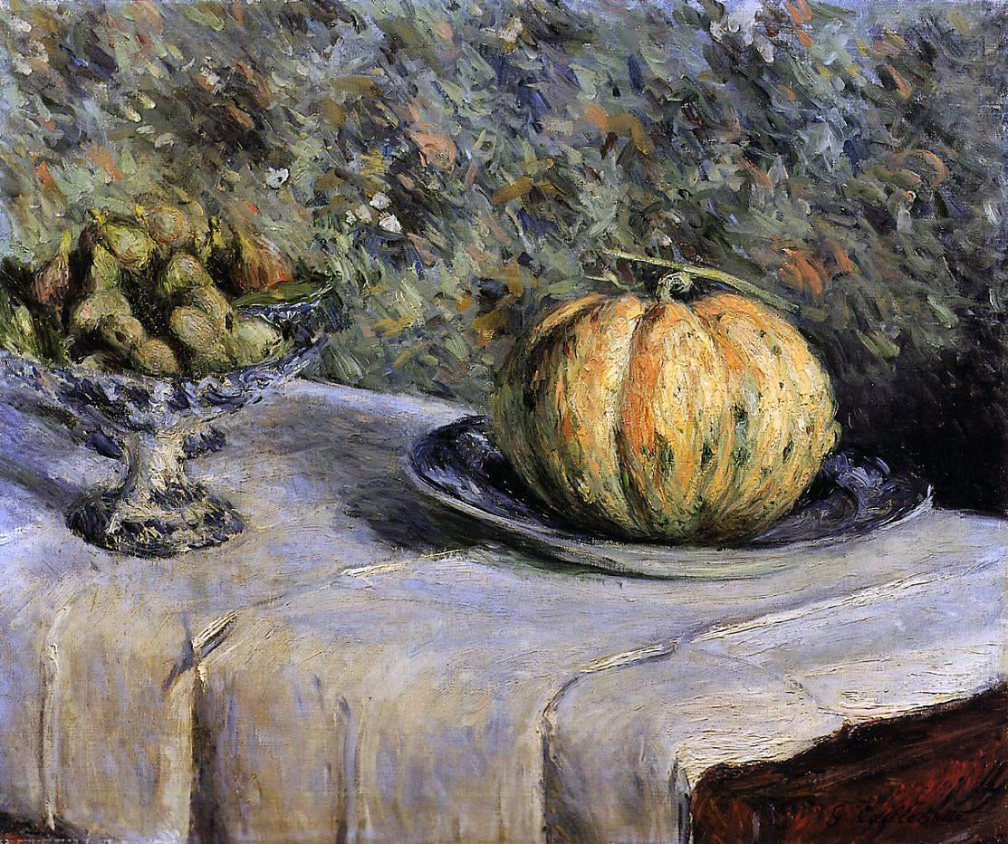 Gustave Caillebotte Melon and Bowl of Figs - Canvas Print