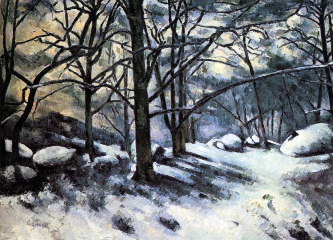 Paul Cezanne Melting Snow, Fontainbleau - Canvas Print