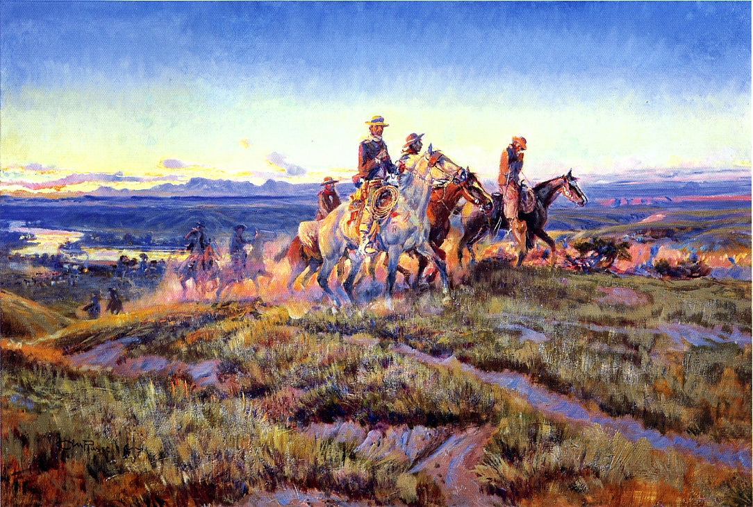Charles Marion Russell Men of the Open Range - Canvas Print