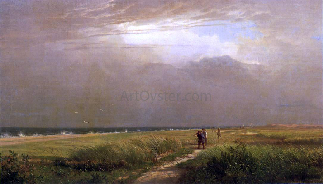 William Trost Richards Men on the Shore - Canvas Print