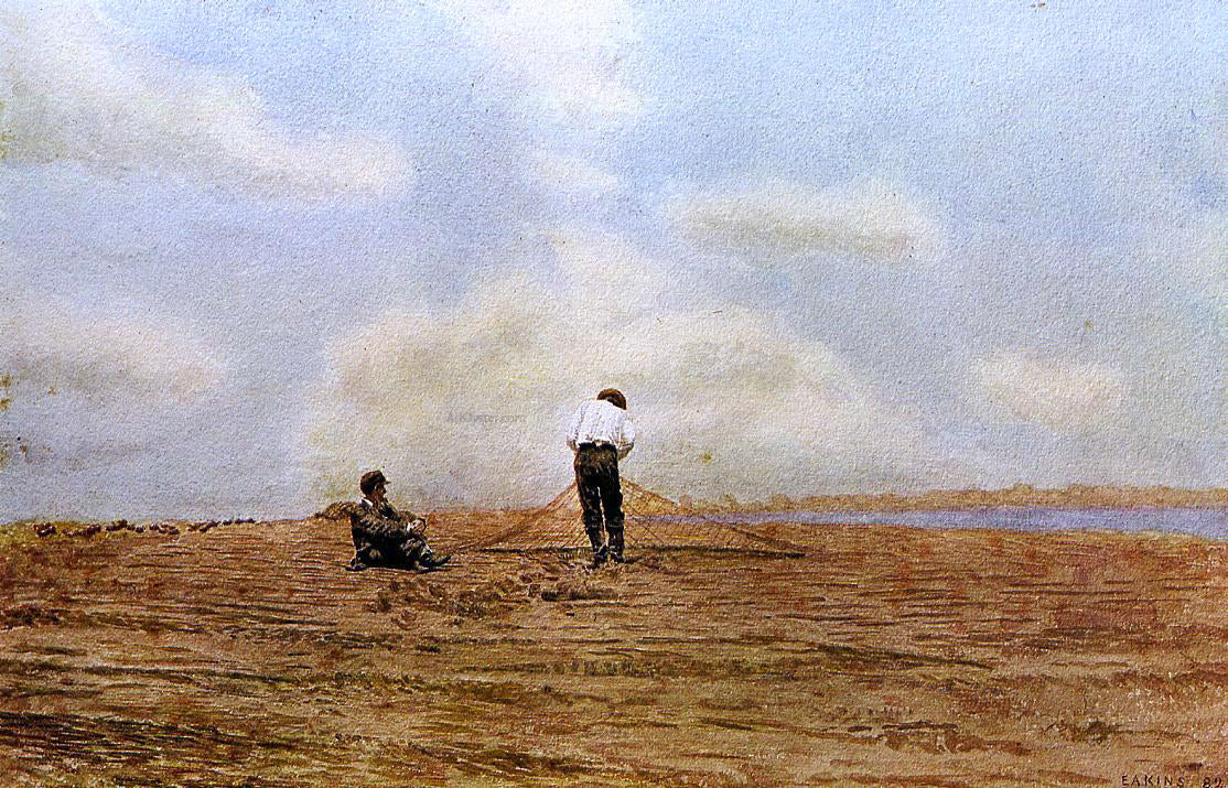 Thomas Eakins Mending the Net - Canvas Print