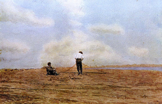 Thomas Eakins Mending the Net - Canvas Print