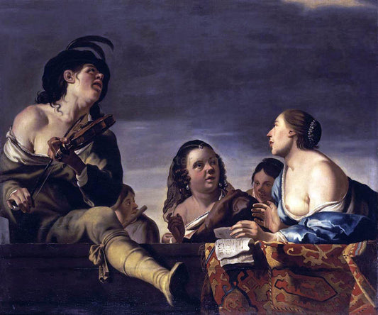 Jan Gerritsz Van Bronchorst Merry Company with a Violinist - Canvas Print