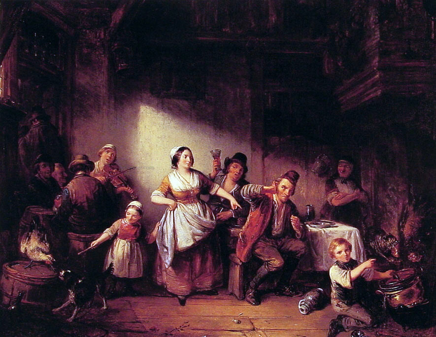 Henrich Engelbert Reyntjens Merry Making - Canvas Print