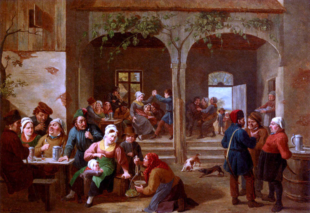 Constantin Fidele Coene Merrymaking In The Tavern - Canvas Print