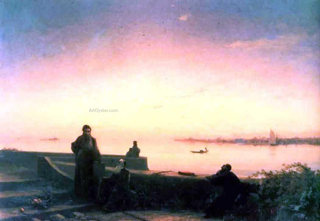 Ivan Constantinovich Aivazovsky Mhitarists on Island of St. Lazarus - Canvas Print