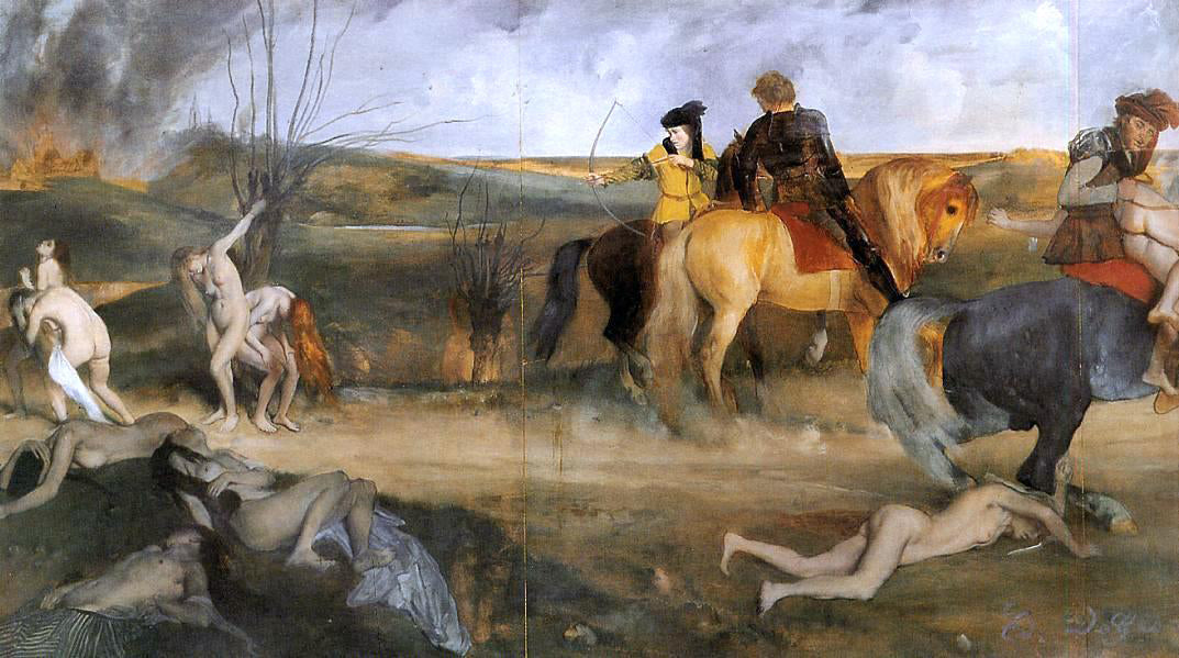 Edgar Degas Medieval War Scene - Canvas Print