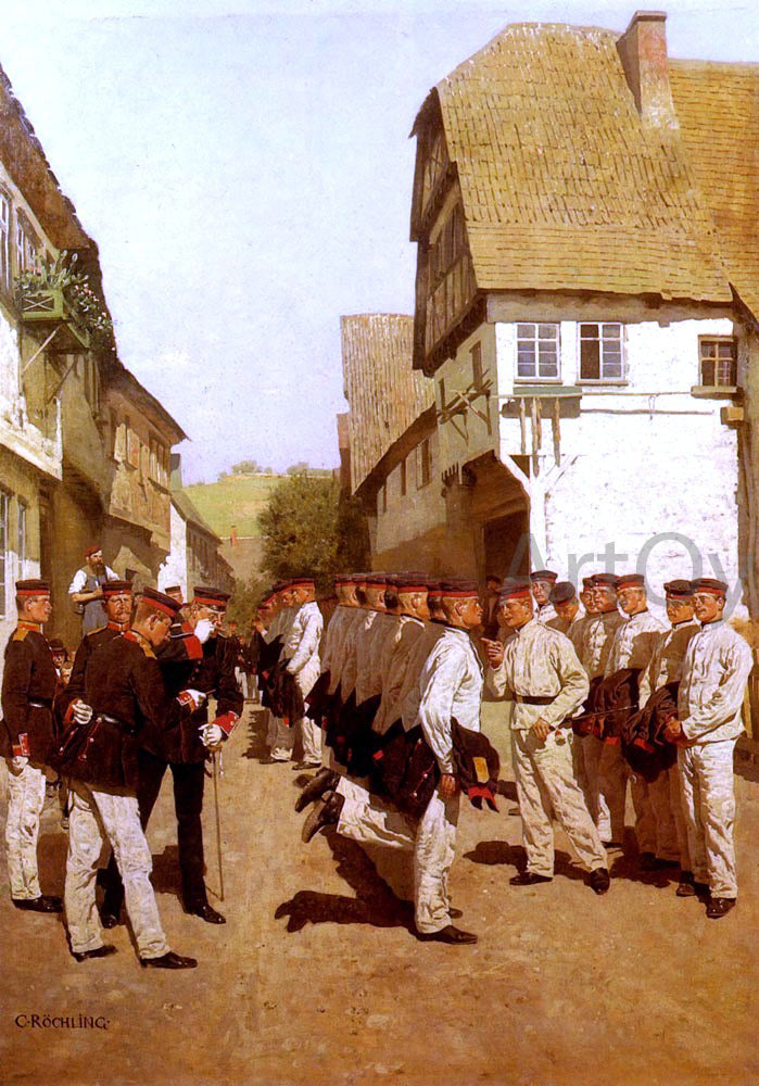 Carl Rochling Military Cadets Preparing For Parade - Canvas Print