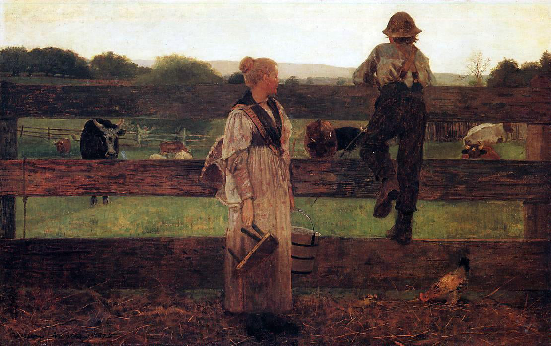 Winslow Homer Milking Time - Canvas Print