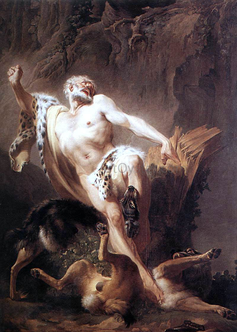Joseph Benoit Suvee Milo of Croton - Canvas Print