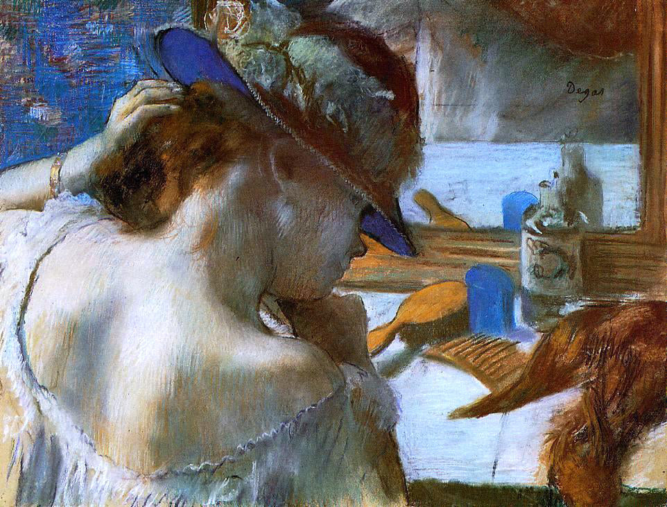 Edgar Degas A Mirror - Canvas Print