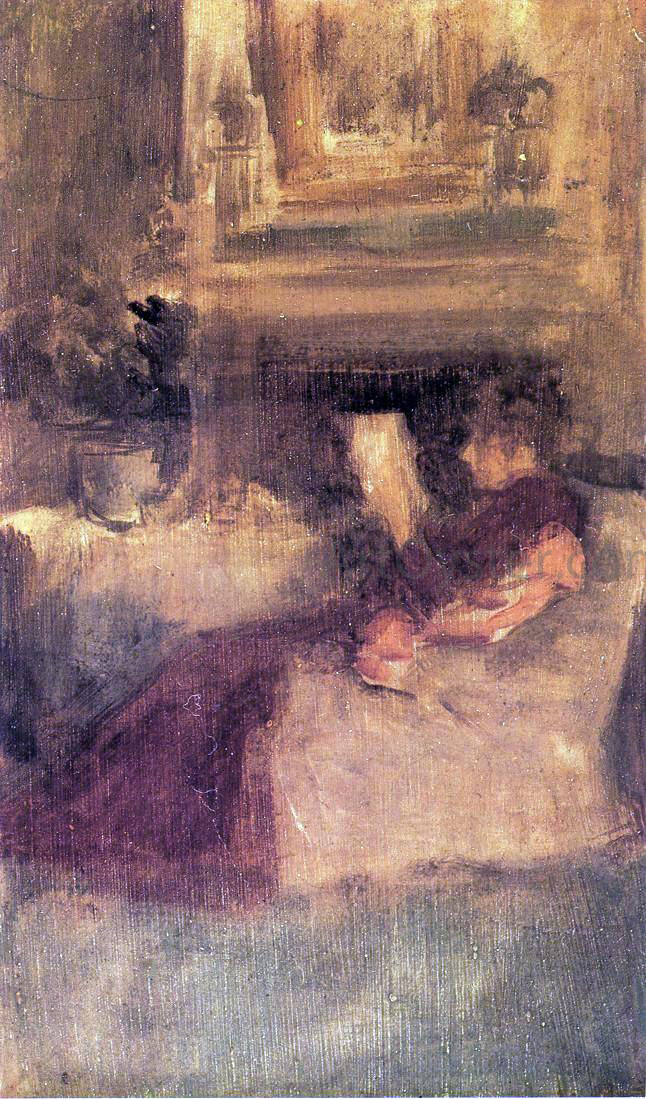 James McNeill Whistler Miss Ethel Philip Reading - Canvas Print