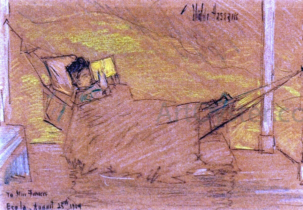 Frederick Childe Hassam Miss Frances Lewis in a Hammok - Canvas Print