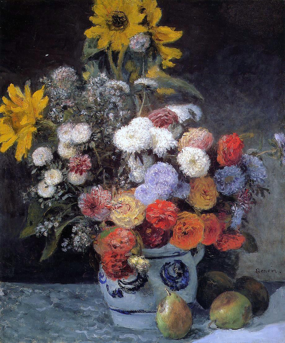 Pierre Auguste Renoir Mixed Flowers in an Earthenware Pot - Canvas Print