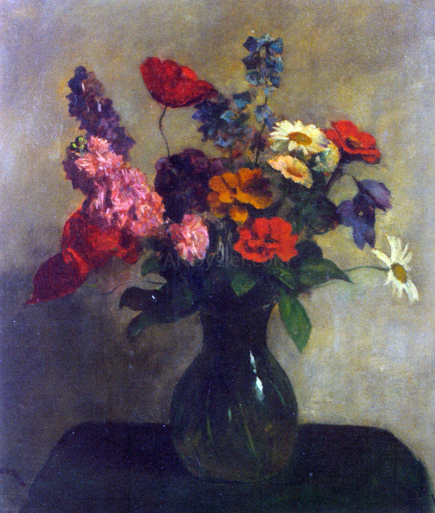 Jacob Hendrik Kever Mixed Summer Flowers - Canvas Print