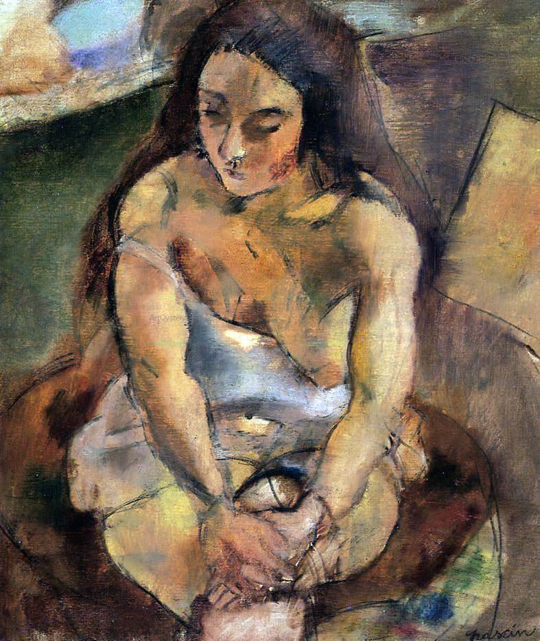 Jules Pascin Model on a Stool - Canvas Print