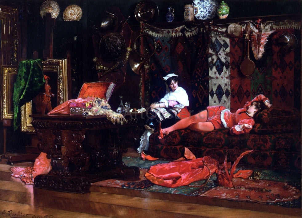 Edouard Wilhelm Richter Models in Repose - Canvas Print