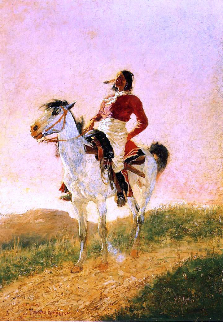 Frederic Remington A Modern Comanche - Canvas Print