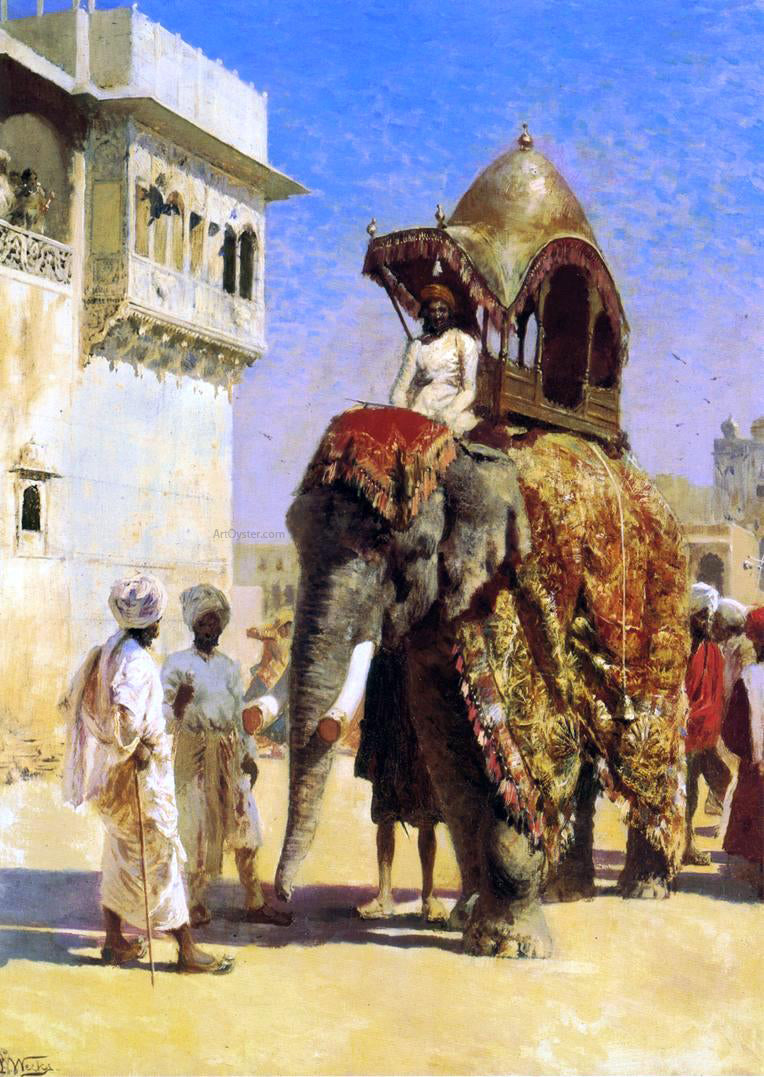 Edwin Lord Weeks A Mogul's Elephant - Canvas Print